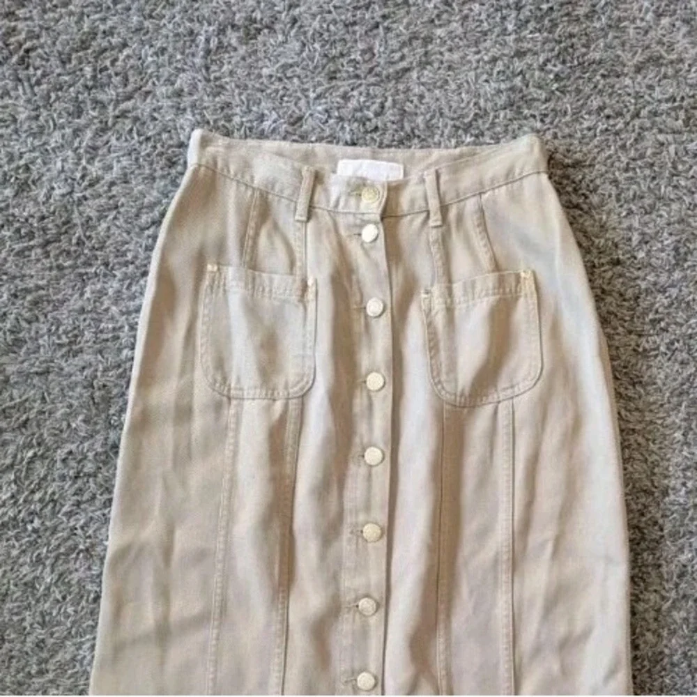 Michael Kors Womens Skirt Khaki Maxi Button Military Safari Size 10 27